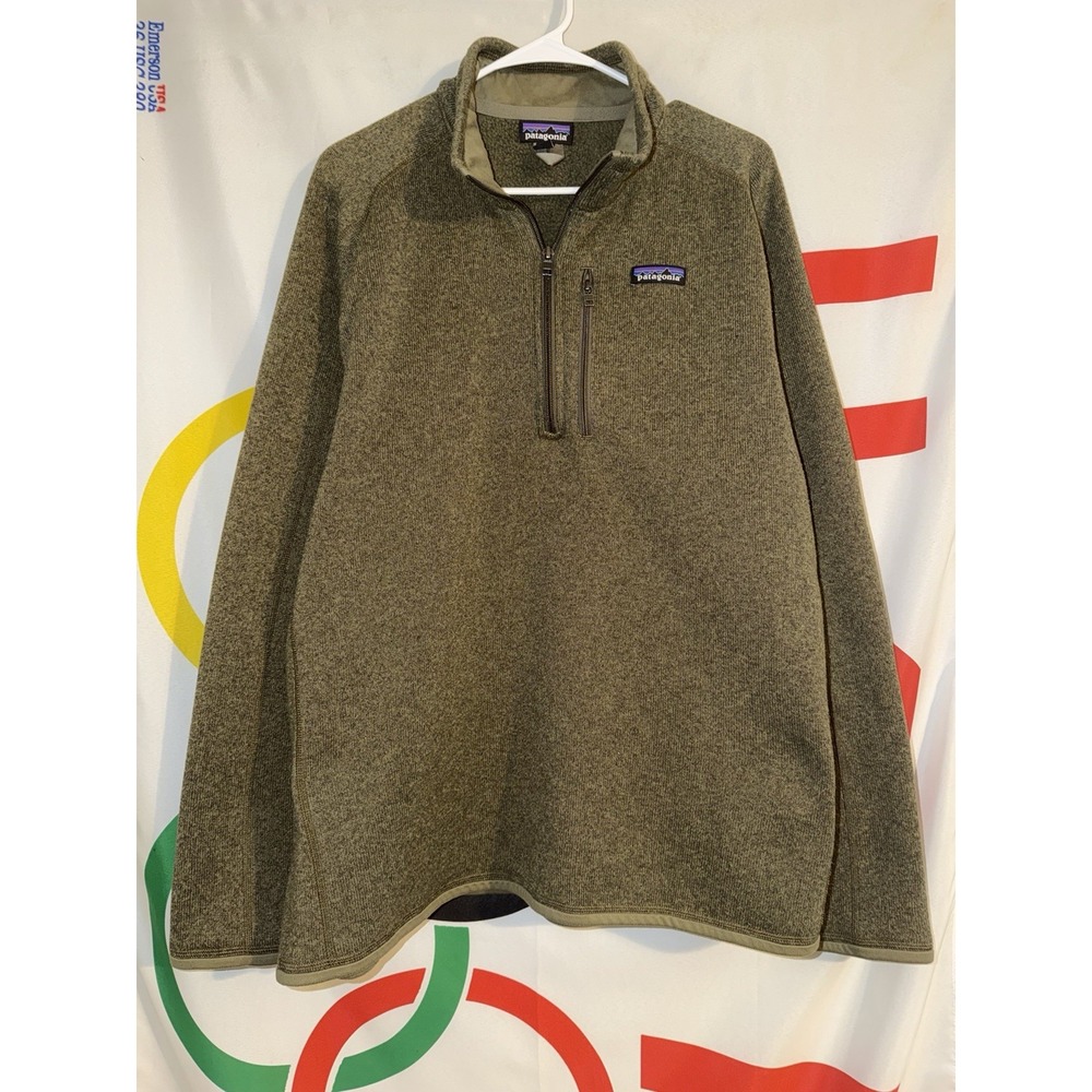Patagonia Better Sweater Mens XL Green 1/4 Zip Pullover Sweatshirt